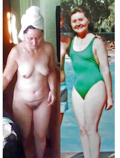 15P MILF an- und ausgezogen