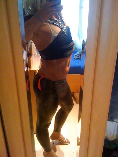 25P TransTeen in nylons, Latex and heelz