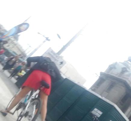 23P Spy sexy women in bicycle romanian