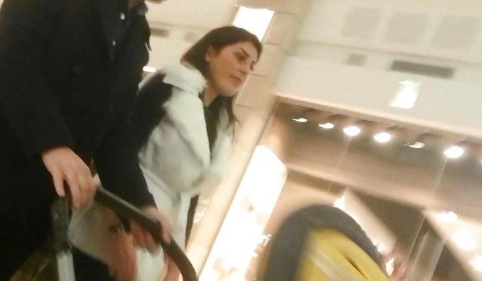 25P Spy old + young in mall romanian