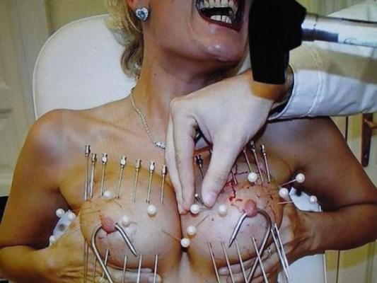 16P Hard tit torture