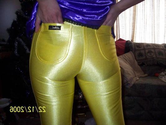 4P YELLOW SPANDEX DISCO PANTS