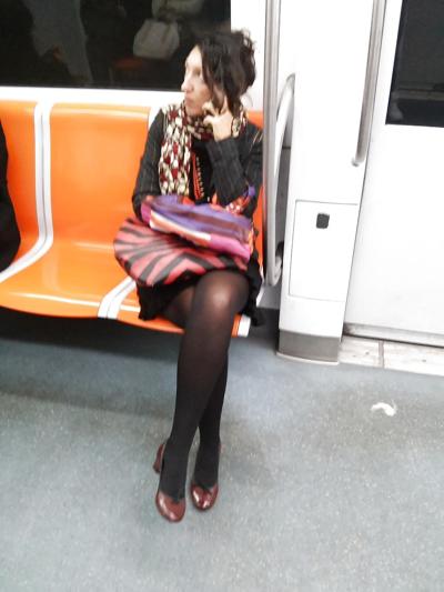 12P Italian (MILF) woman photographed in the subway (Italy) 2