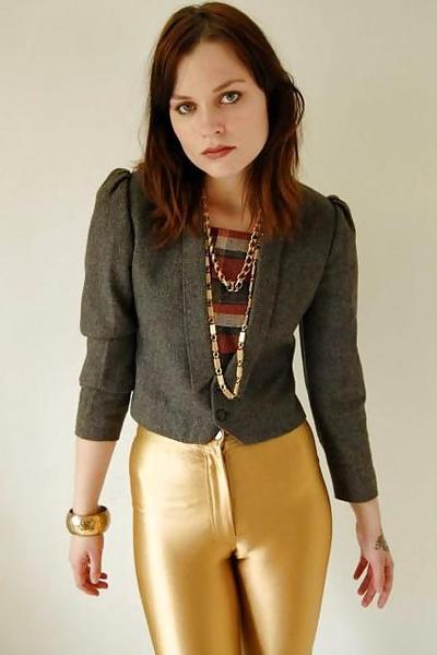 20P GOLD SPANDEX DISCO PANTS
