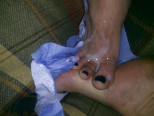 6P My socks and cum covered feet