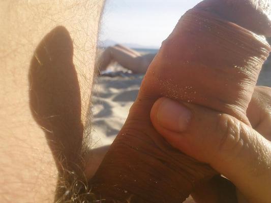 9P Naugthy play on the beach near mature