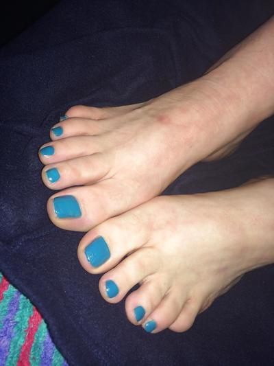 12P Footjob Blue Nails Hot Feet