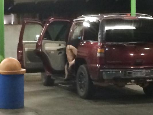 6P Cleaning out the car.