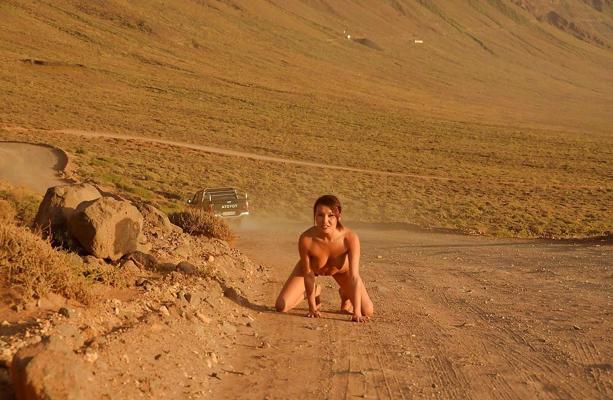 13P Wife posing on the road