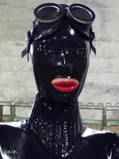 11P Fetish mask dress latex lycra vinile pvc