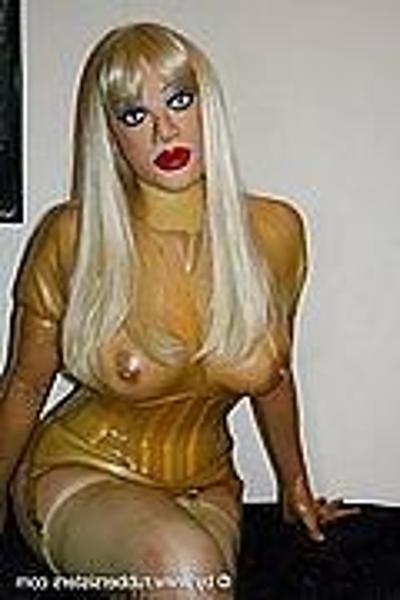 12P Baby doll in transparent latex catsuit