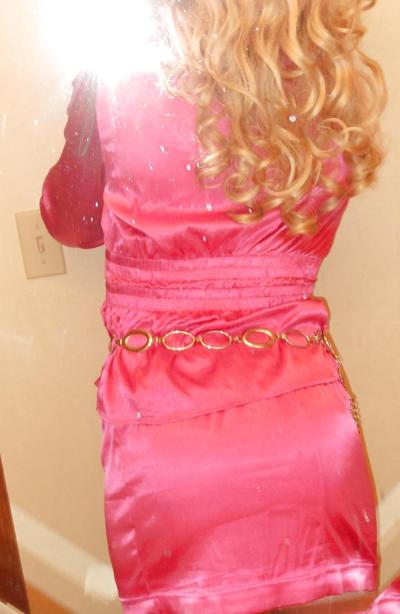 10P Pink Satin Suit Sissy Vanessa