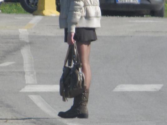 7P Minijupe courte et collants