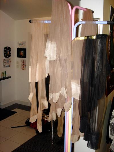 25P The Worn Stockings of Madam and me in SUSPENSION