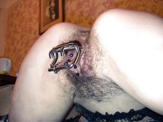 4P Tim177 hairy has another internal pussy lip stretcher