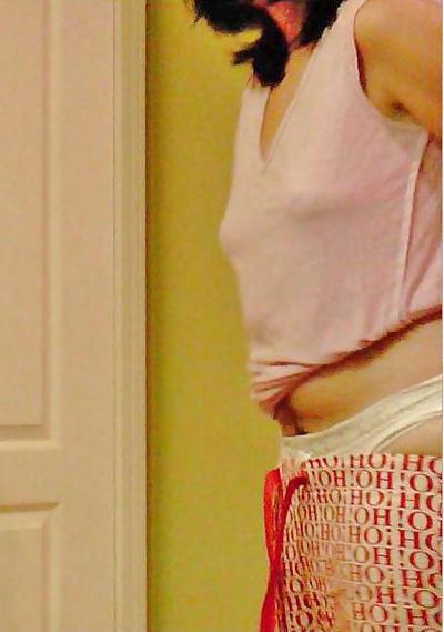 13P Brunette Wife Taking Her Bra Off & Then Changing Outfits