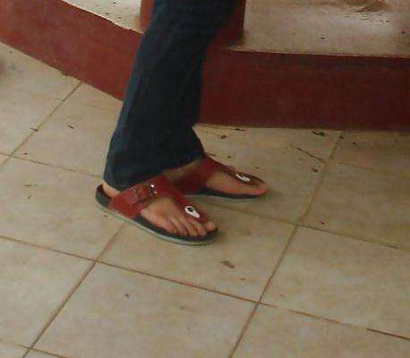 10P My gf's feet in thong sandals