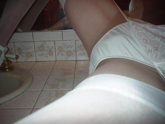 7P Crossdresser in White lingerie