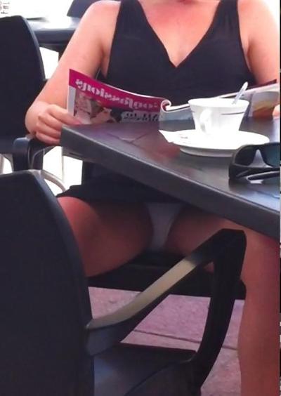 5P Upskirt slip thong hot