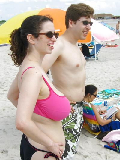 4P Busty milf at beach