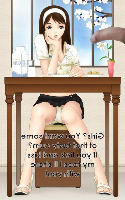 8P Anime Girls playing with a Real Cock (with captions) - No 47