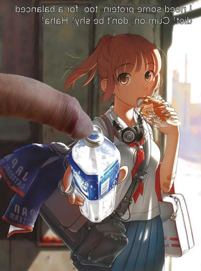 8P Anime Girls playing with a Real Cock (with captions) - No 44