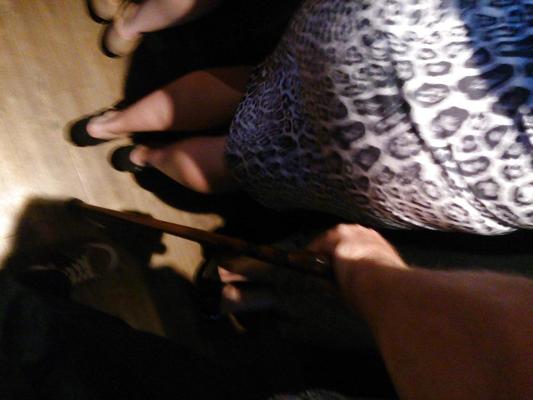 8P Street candid - Black and white leopard dress