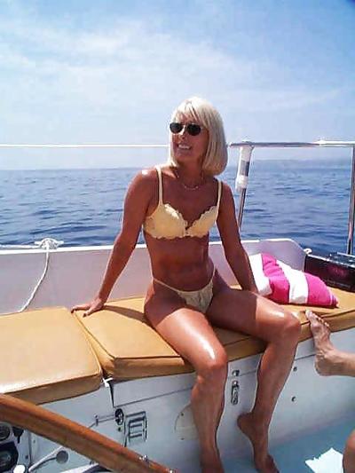14P Mature Anne having fun on a Sail Boat