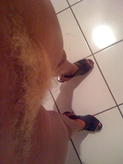 12P Me showing my ebony body with pubic blond hair 