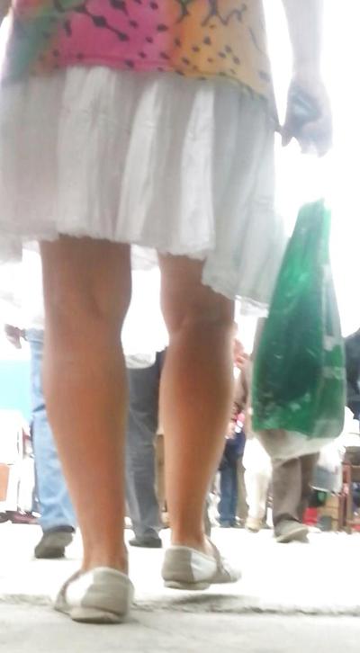 4P Spy sexy mature skirt and feet romanian