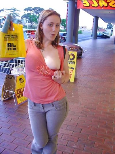 17P One boob flash