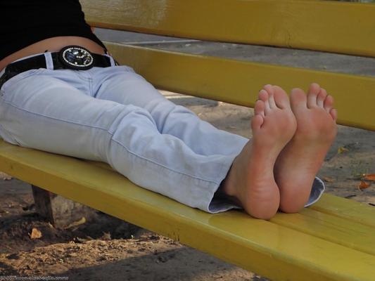 10P Park barefoot walking