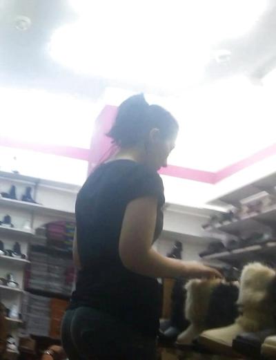 22P Spy sexy ass in shop romanian