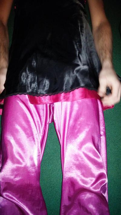 12P Pink and Black Satin