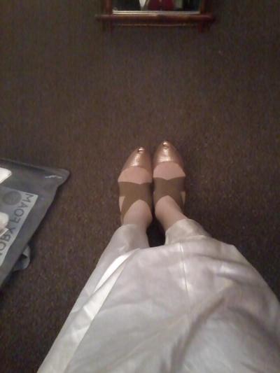 20P White satin nightie outfit louboutins