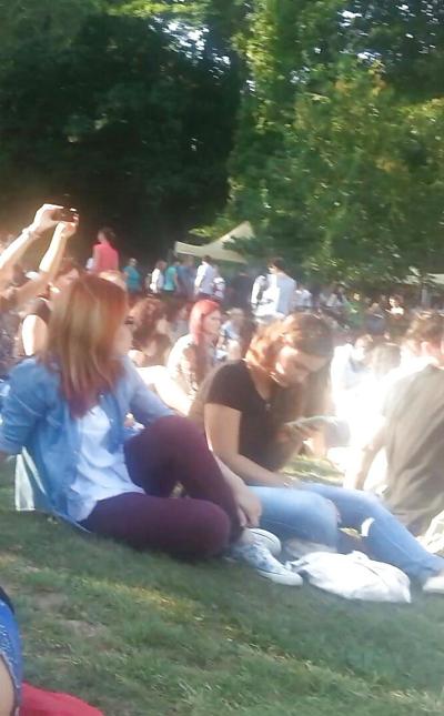 25P Spy sexy women in green grass romanian