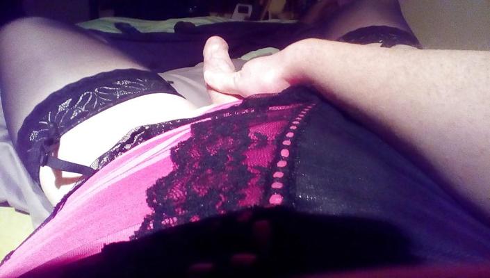 7P Crossdresser in pink panties 2