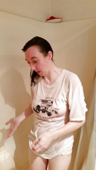 25P My wife's first wet t shirt pics and after.