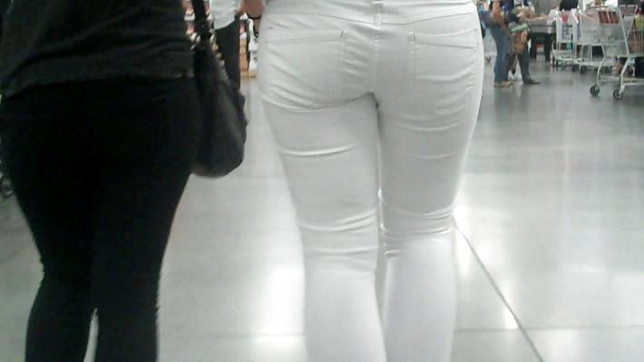 25P Nice sexy ass & butt in white jeans looking good