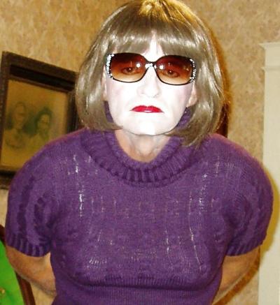 7P More of me crossdressing in purpel dress