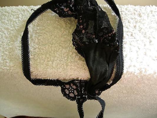6P My fiancee girl Black Thongs