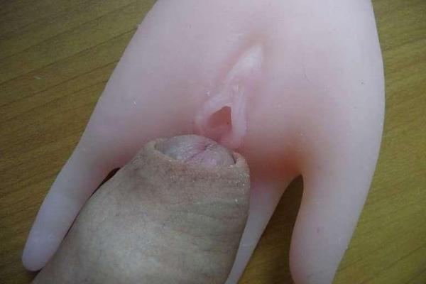 8P My cock with rubber hand sex toy