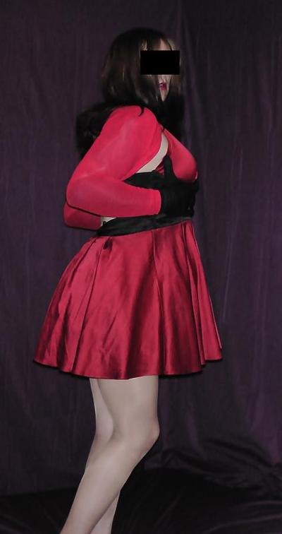 7P Crossdressing Short Satin Dress & Knickers