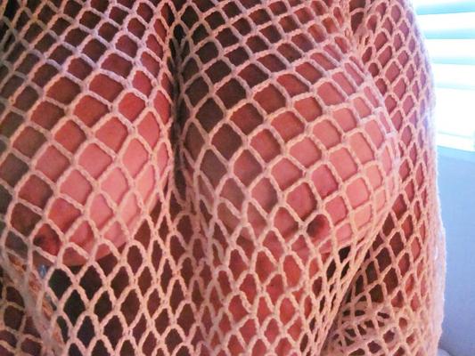17P White fishnet top