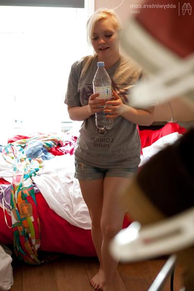 16P Chubby blonde amateur Jade S putting on her panties after an orgasm