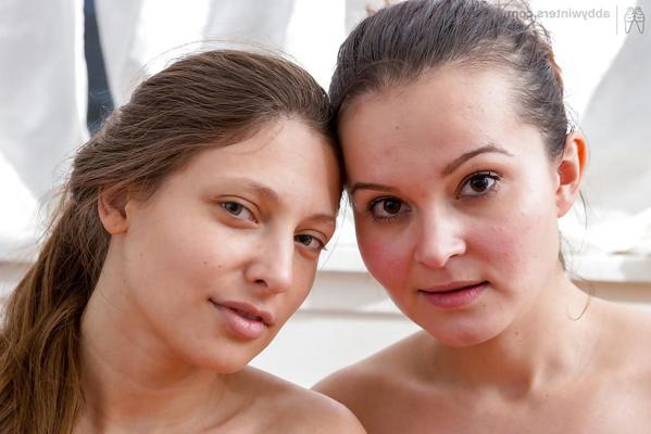 16P Busty amateur lesbians licking out each others shaved cunt in socks