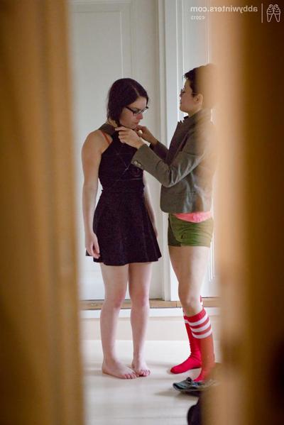 16P Young dyke girls Twyla and Marietta M dress nerdy bodies after having sex
