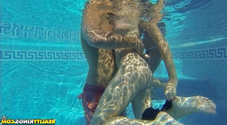 16P Seductive european sugars have some humping fun at the pool party