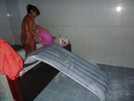 14P Busty Thai chick gets drunk and strips naked for boyfriend and bath