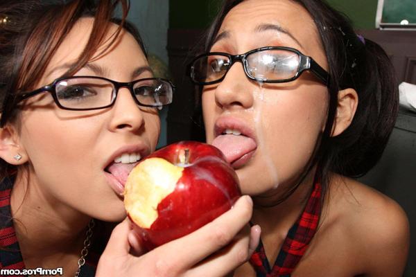 15P Hot schoolgirls Amia Moretti and Danni Cole fuck their teacher in a hot threesome